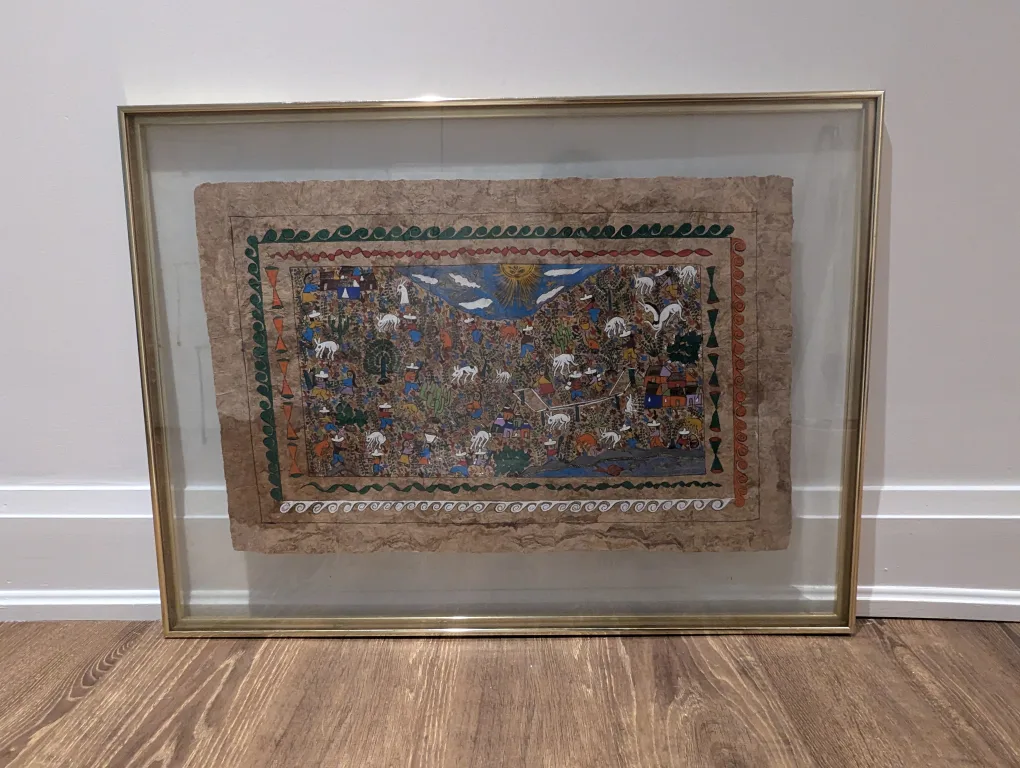 Framed Mexican Folk Art Painting thumbnail