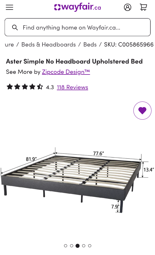 moving sale: king Size Upholstered Bed Frame