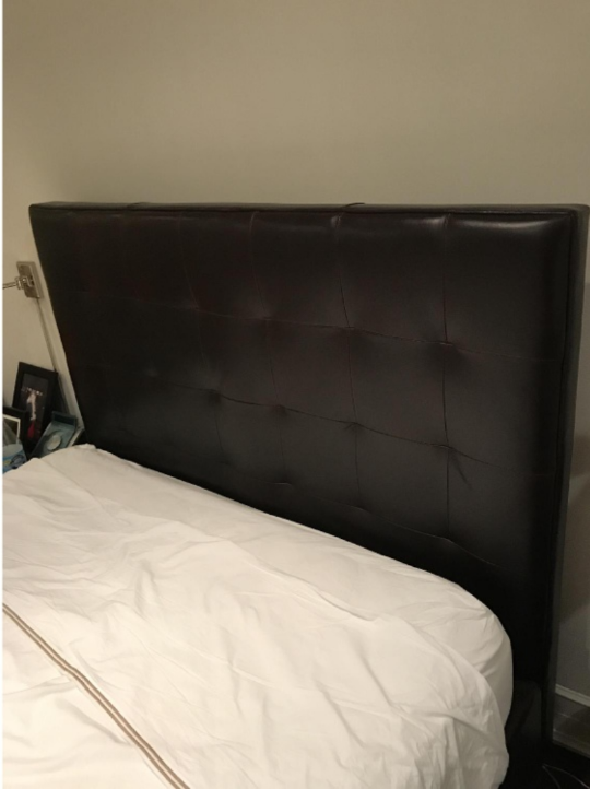 Queen Size Bed Frame with Upholstered Headboard