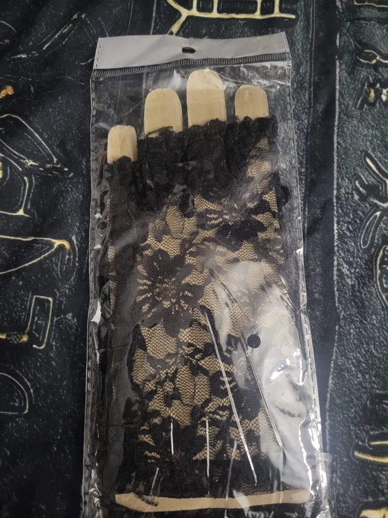 Goth Gloves. Goth Fingerless Gloves. image indicator(3)