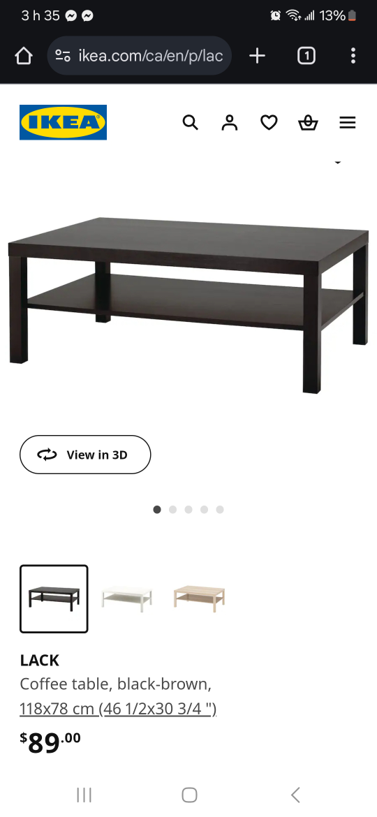 IKEA LACK Coffee Table Black-Brown - photo 3