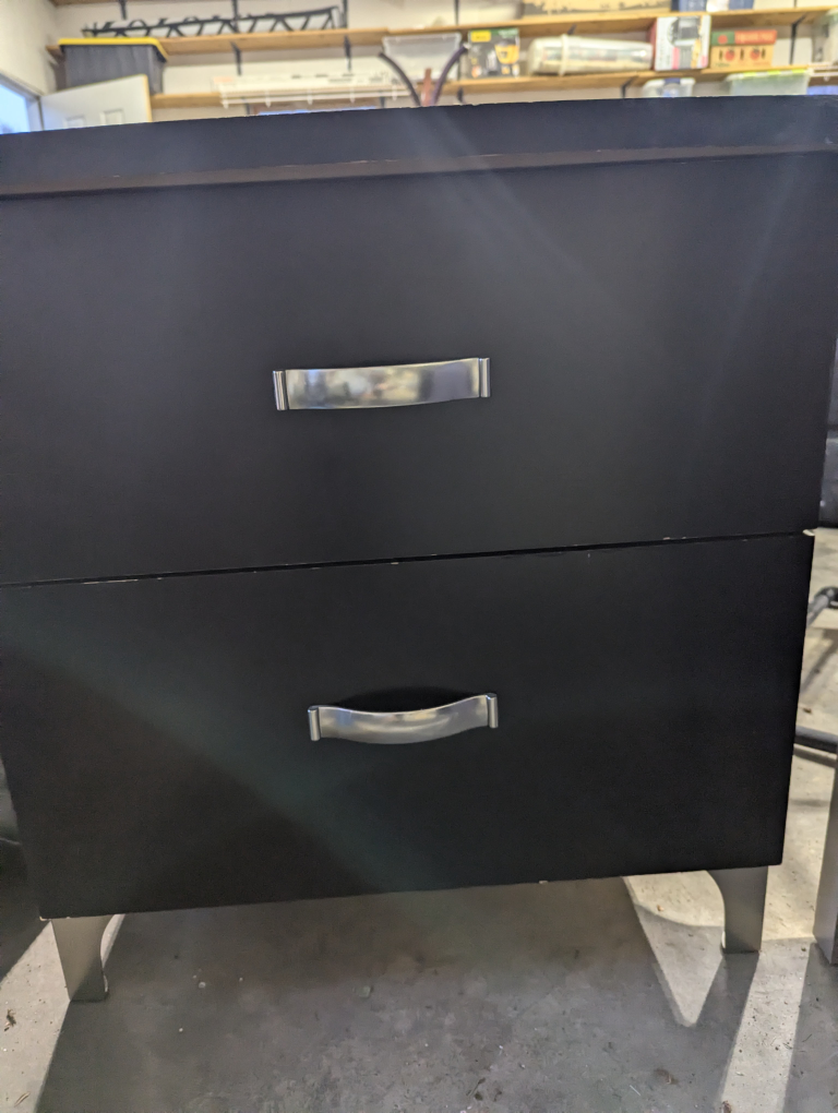 2 drawer Black Nightstand