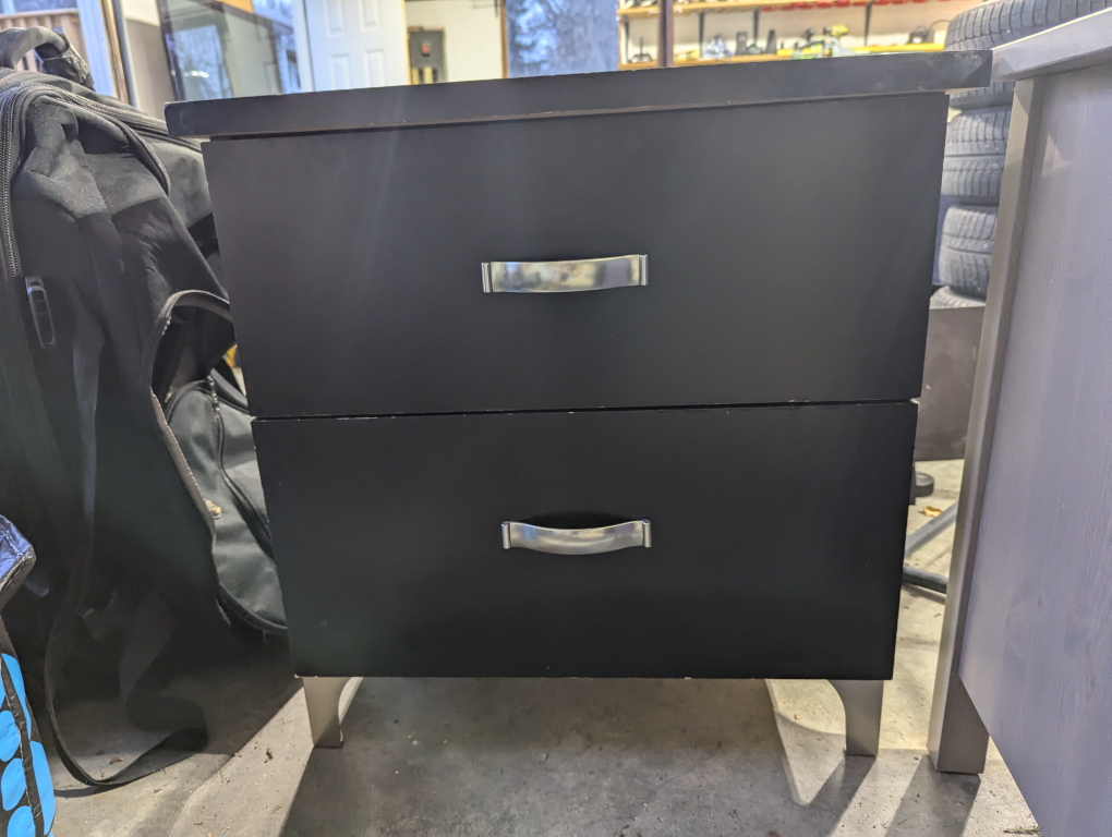 2 drawer Black Nightstand - photo 2