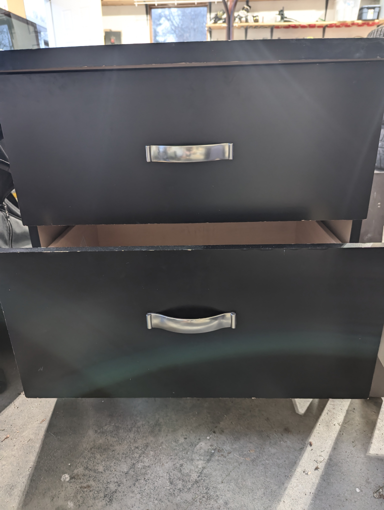 2 drawer Black Nightstand - photo 3