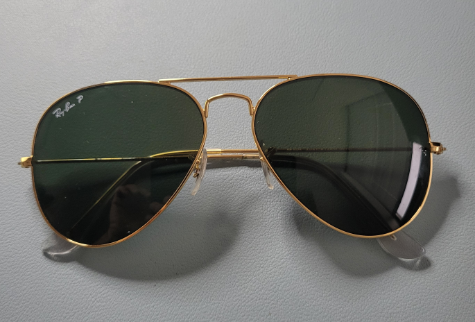 Ray-Ban Aviator Large Polarized Green/Gold Sunglasses