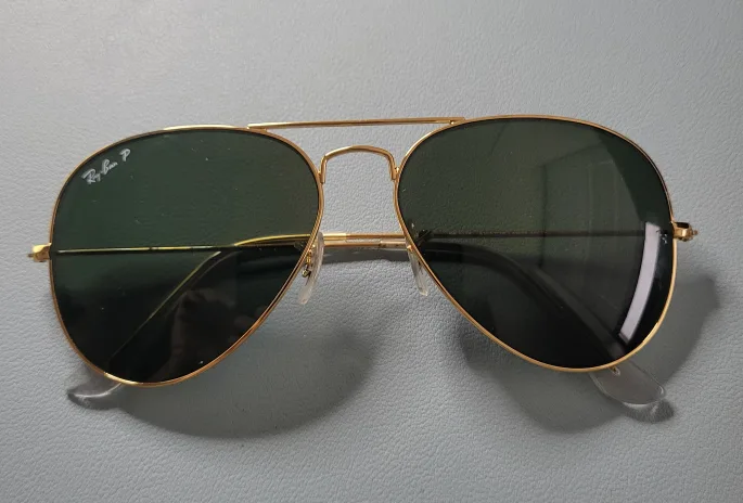 Ray-Ban Aviator Large Polarized Green/Gold Sunglasses thumbnail