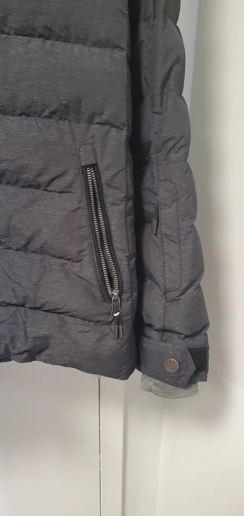 Grey Winter Puffer Jacket with Fur Hood image indicator(9)