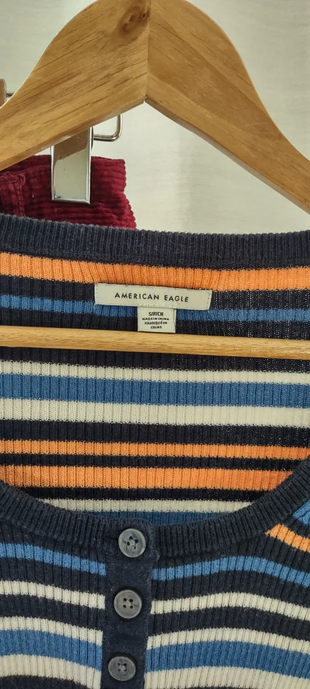 American Eagle Striped Crop Top image indicator(3)