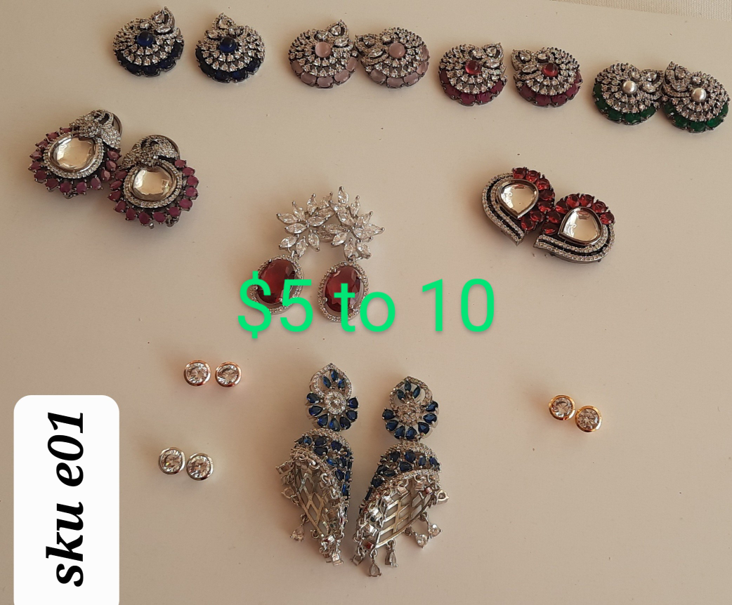 Silver and Rose Gold Tone Bracelets and Earrings