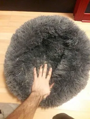 Grey Pet Bed Fluffy small pet bed for small dog or cat image indicator(2)