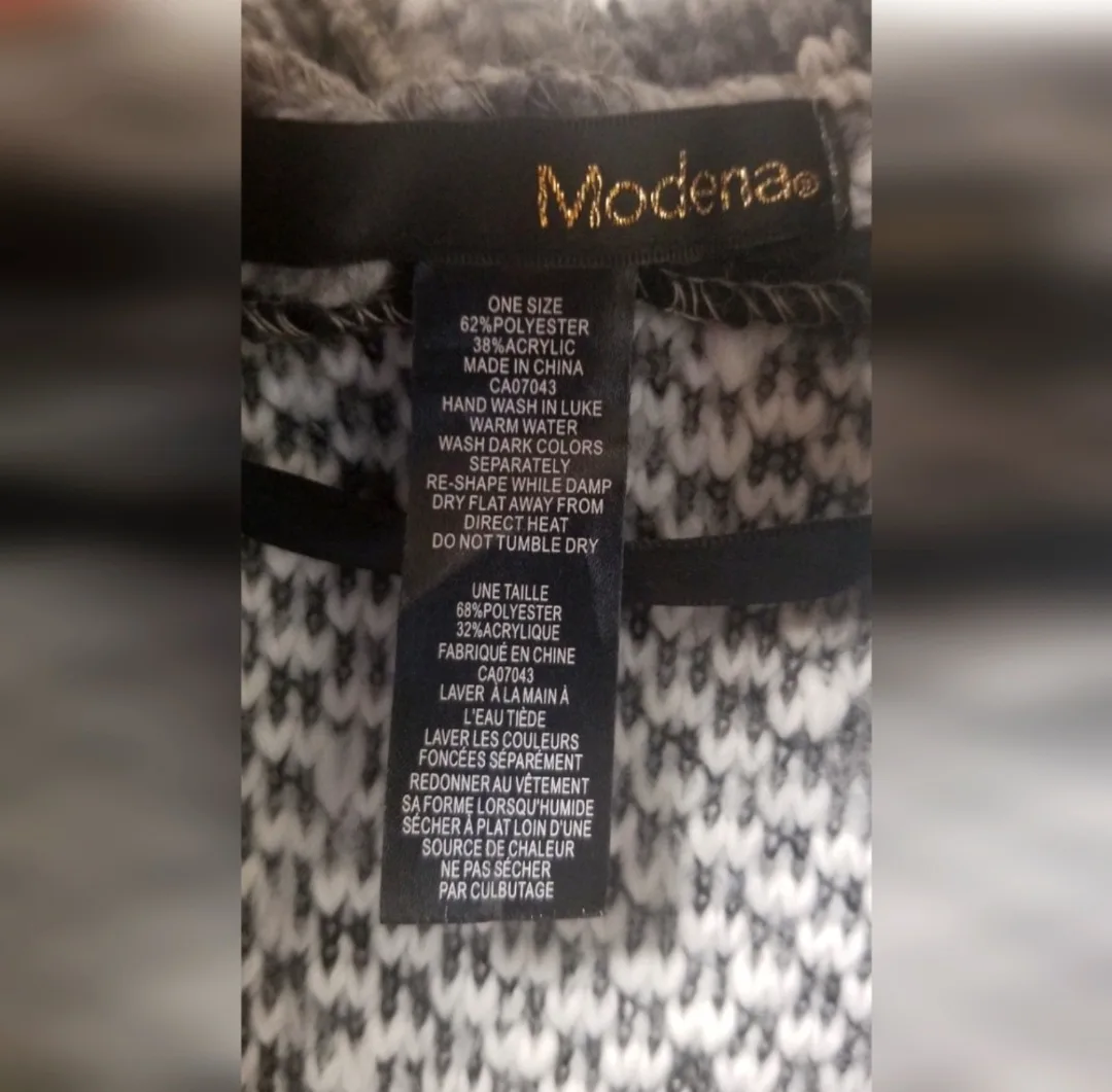 Black, White and Grey Poncho/ Cape image indicator(4)