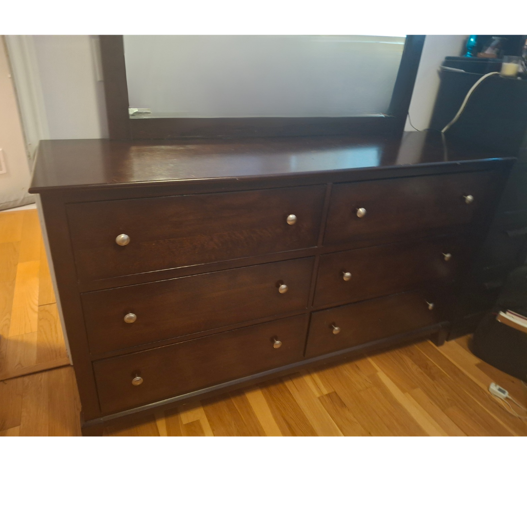 Dark Wood Dresser with Mirror