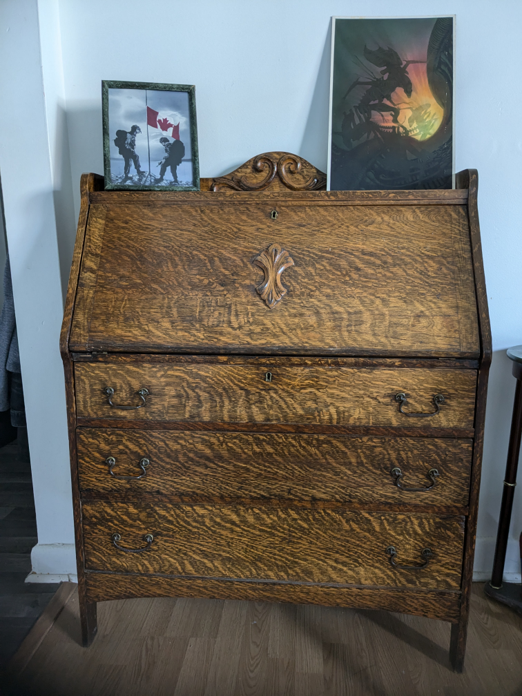 Oak writing desk - photo 5