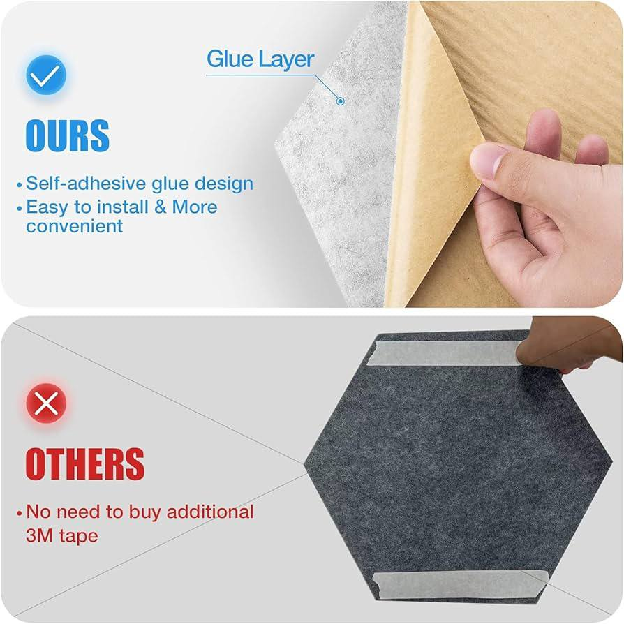 3D Hexagon Soundproof Wall Panels Acoustic Foam Tiles - photo 3