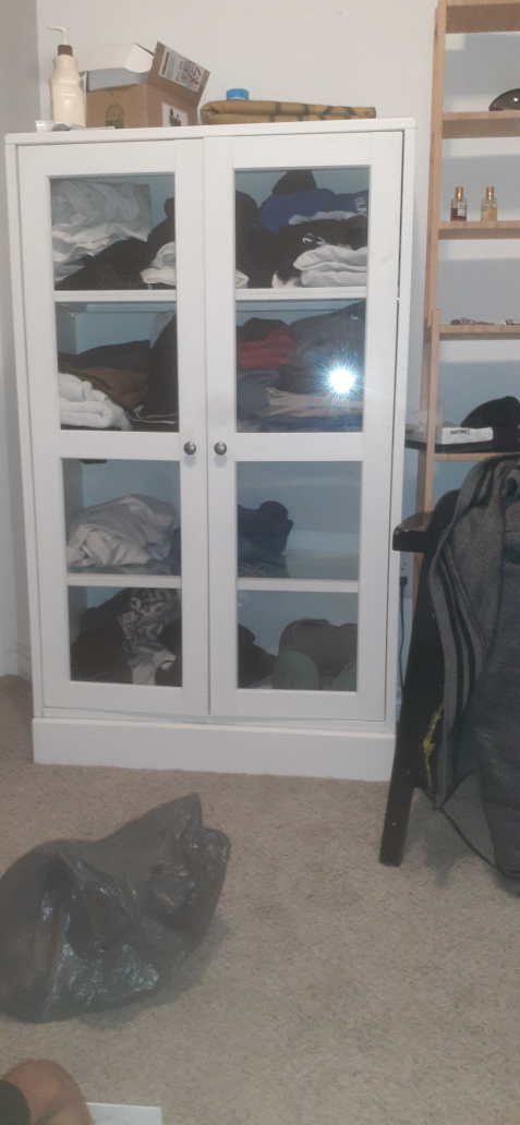 White Glass Door Cabinet - photo 2