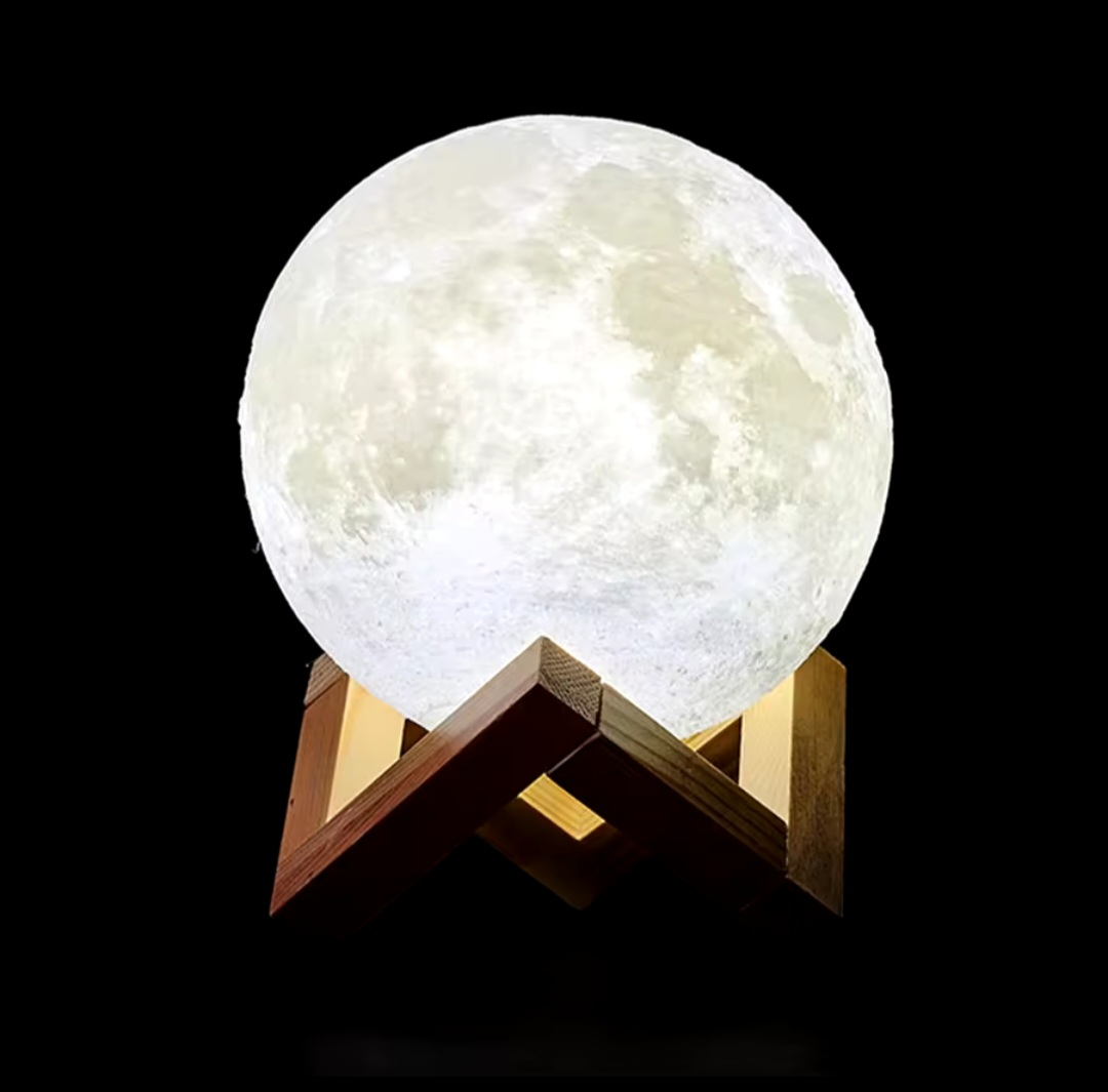 Moon Lamp with Wooden Stand