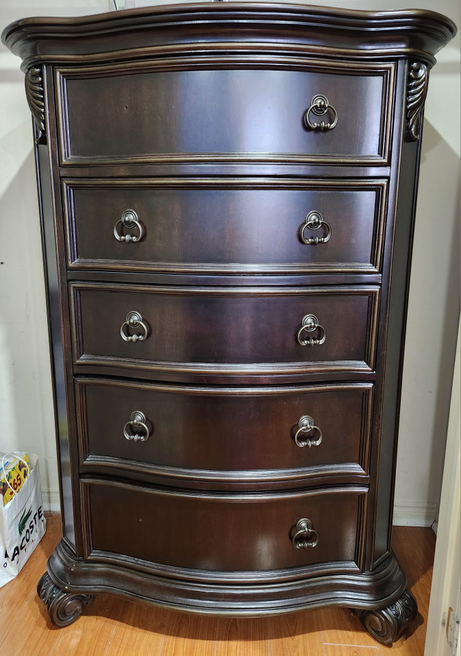 European Style Dark Brown 2 Nightstands and Chest/Dresser - photo 4