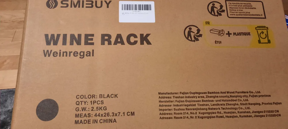 Brand New x2 SMIBUY Wine Rack - 4 Tier, Black/White image indicator(4)