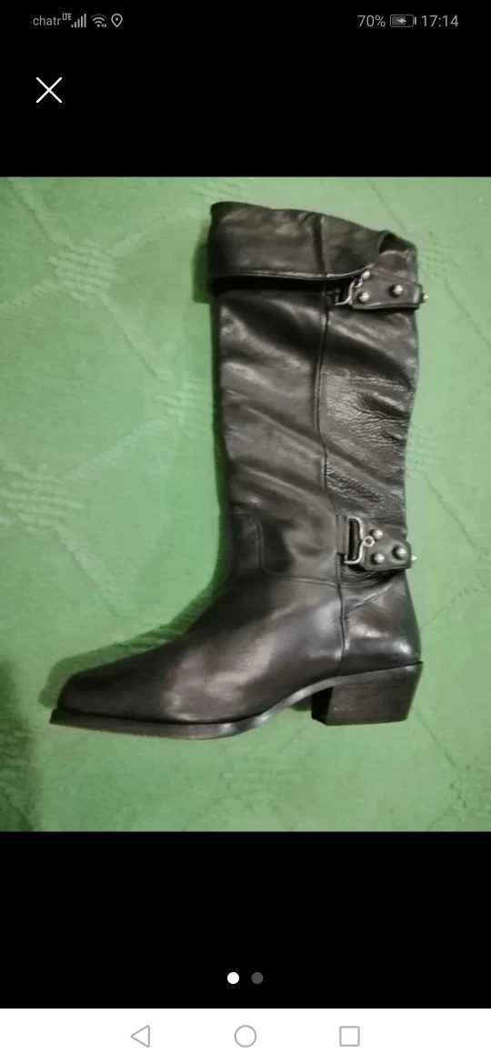 Black Leather Knee-High Boots size 37 - photo 3