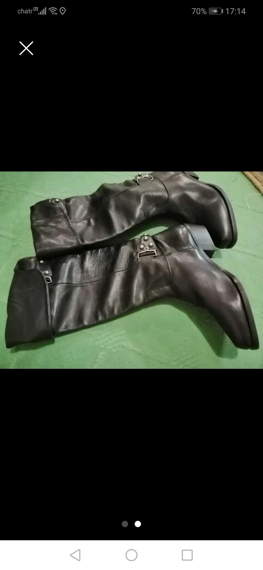 Black Leather Knee-High Boots size 37 - photo 4