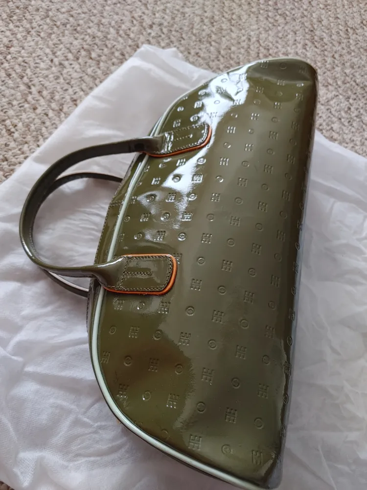 Arcadia Italian Olive Green Patent Leather Handbag image indicator(5)