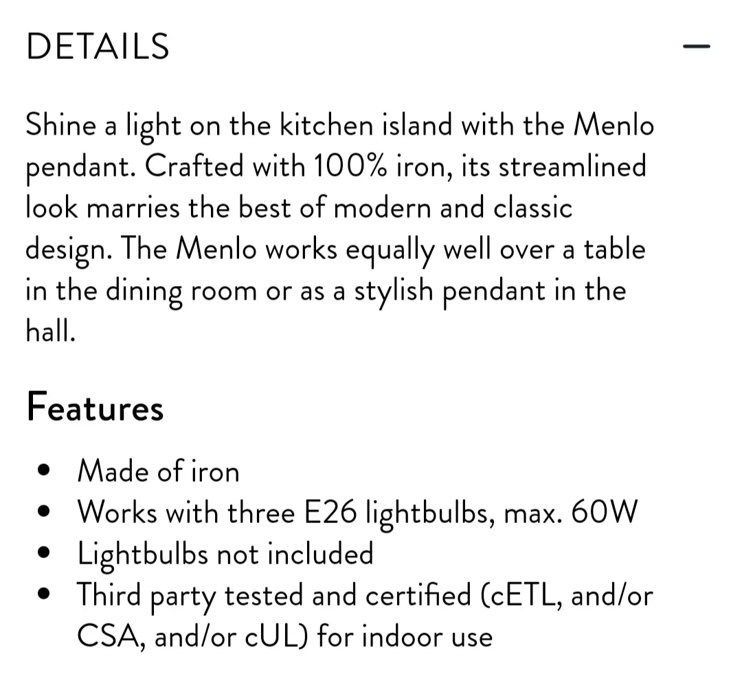 Menlo Black Pendant Light image indicator(5)