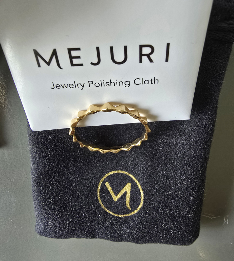 MEJURI 14k Yellow Gold Sculpture Band Ring Size 7