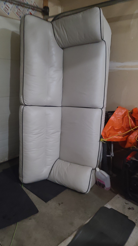 White Leather Sofa - photo 3