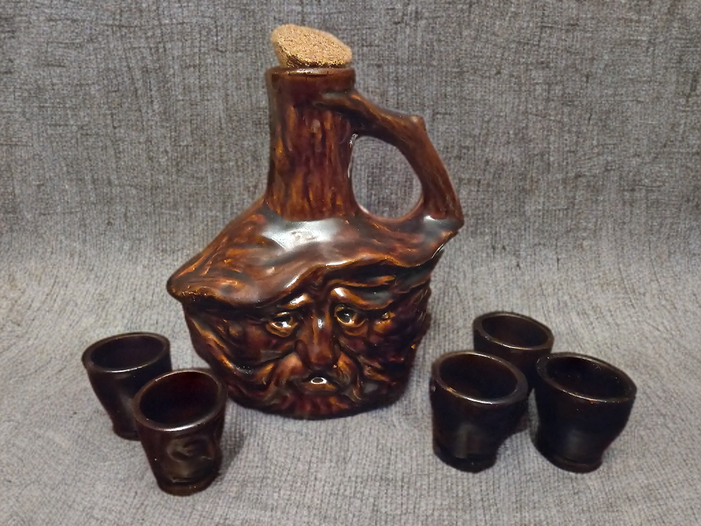 Ceramic Liquor Gnome Decanter Set