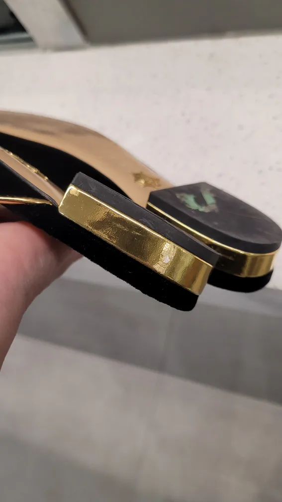 Authentic Charlotte Olympia Black Velvet Kitten Mules image indicator(6)