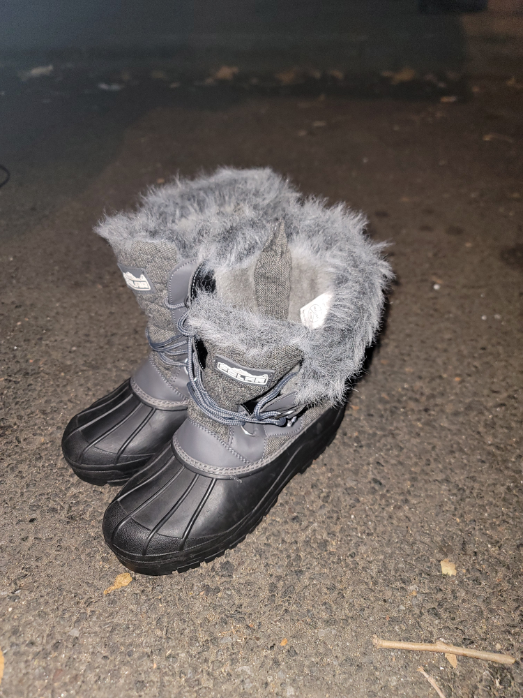 Gray Fur Lined Winter Boots