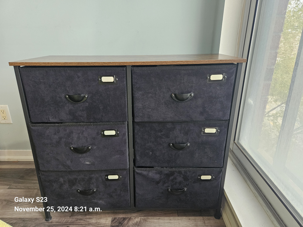 Black Metal 6-Drawer Storage Unit