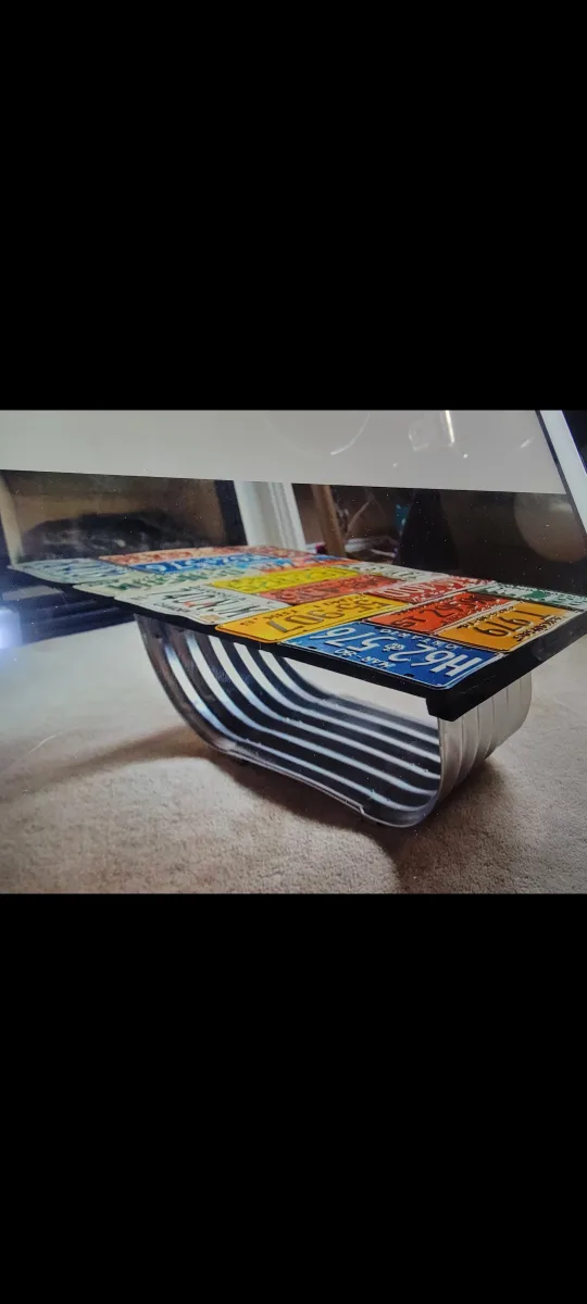 Unique Hand made Vintage License Plate Coffee Table image indicator(2)