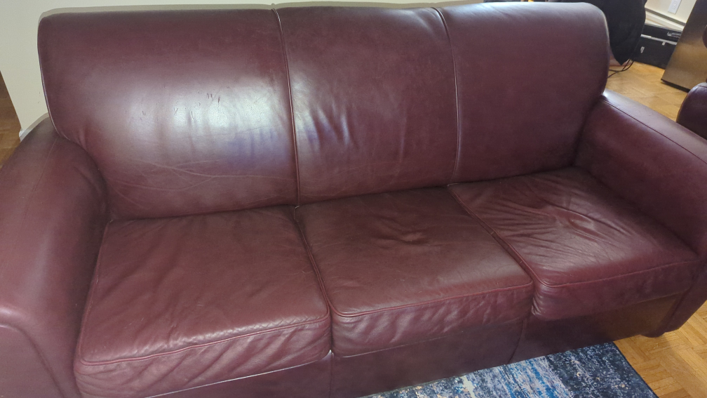 Rawhide couch and club chair