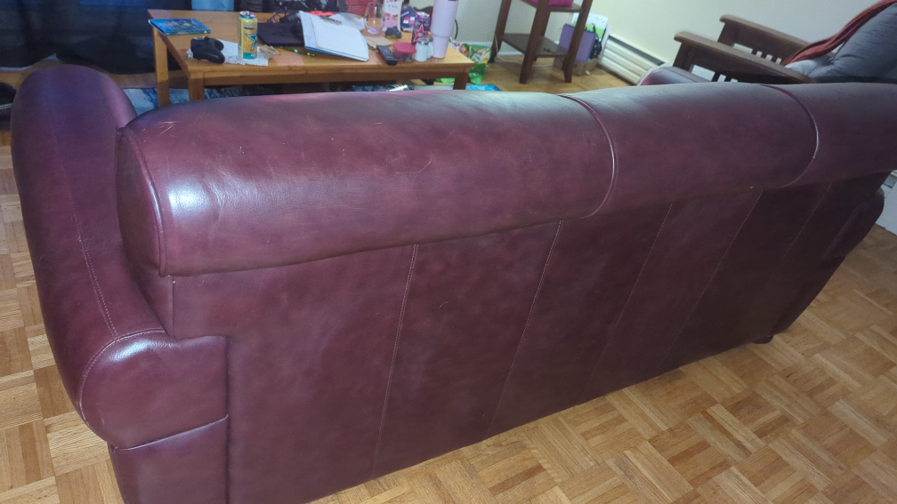 Rawhide couch and club chair - photo 4