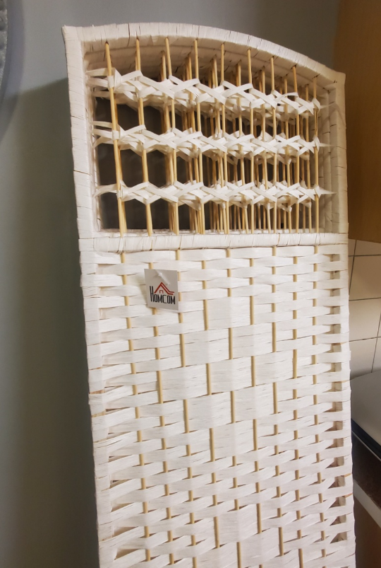 Homcom White Wicker Room Divider - photo 3