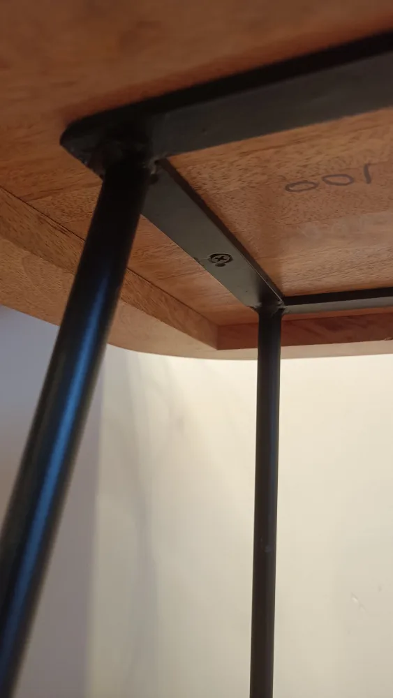 Two Wooden Bar Stool with Black Metal Frame image indicator(4)