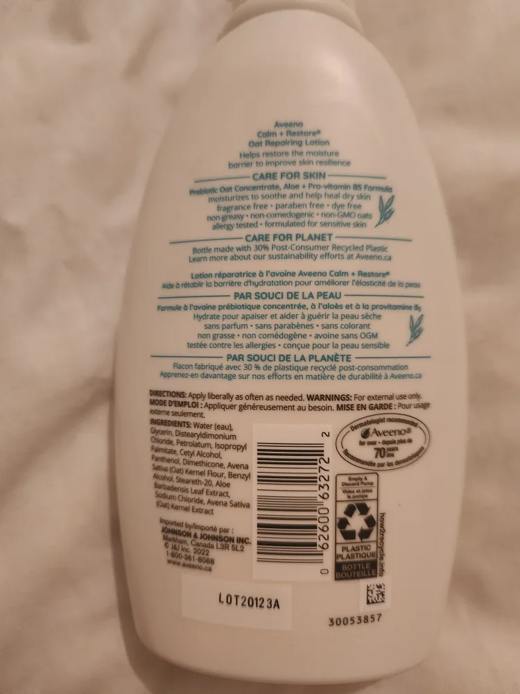 Aveeno Calm + Restore Oat Repairing Lotion image indicator(2)