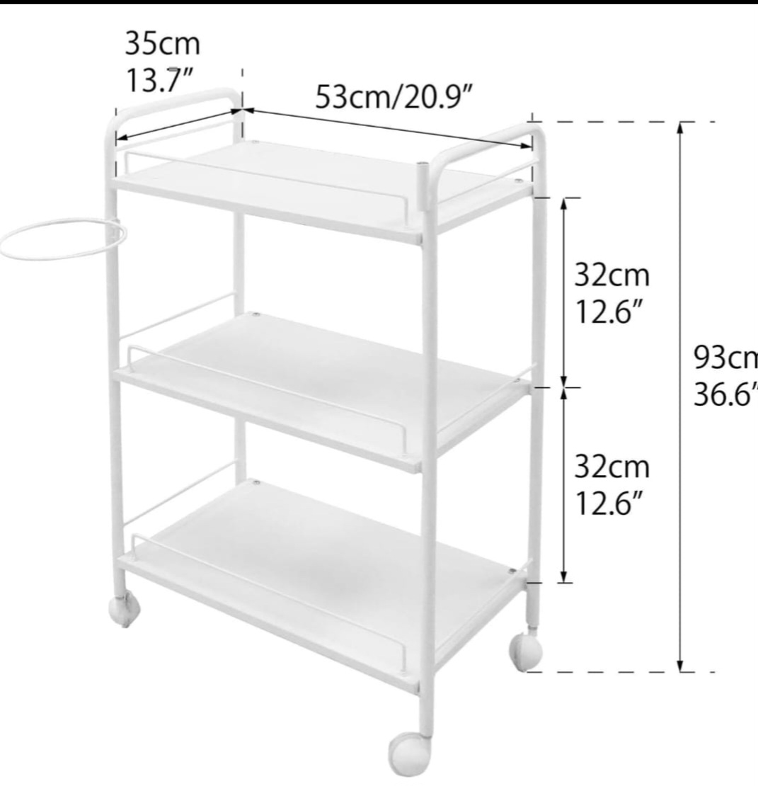 White Rolling trolly for spas