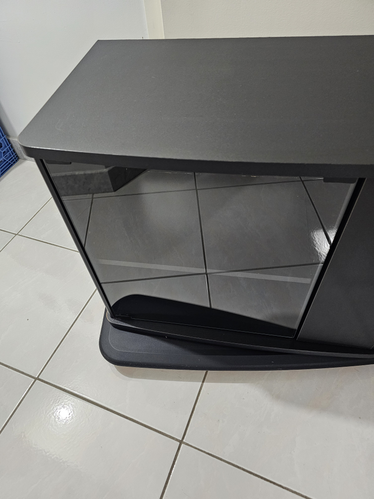 Black TV Stand with Glass Doors - photo 4