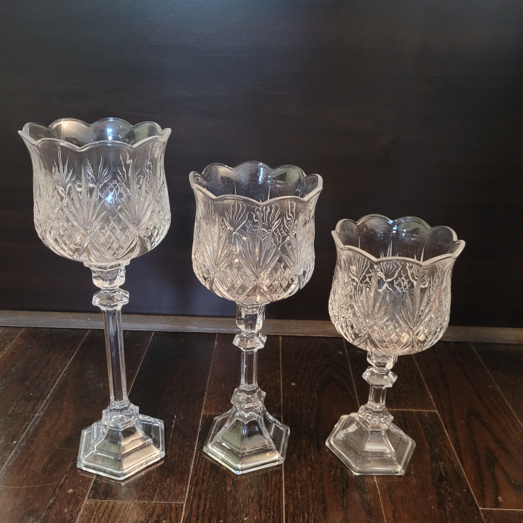 Set of 3 Crystal Candle Holders