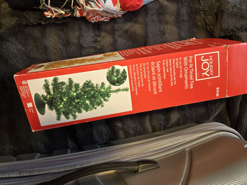 Green Pre-lit 24" Tinsel Tree