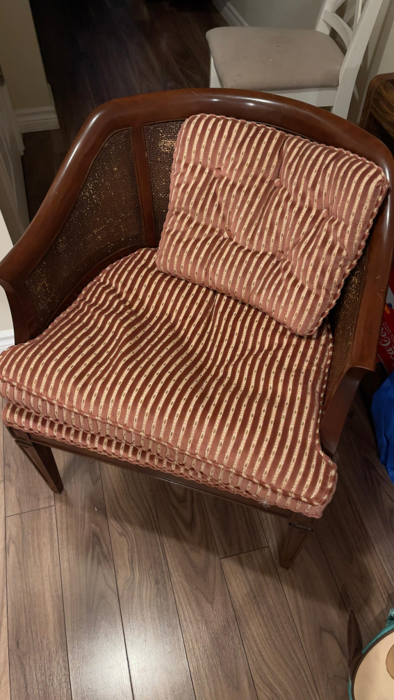 Vintage Striped Upholstered Chair