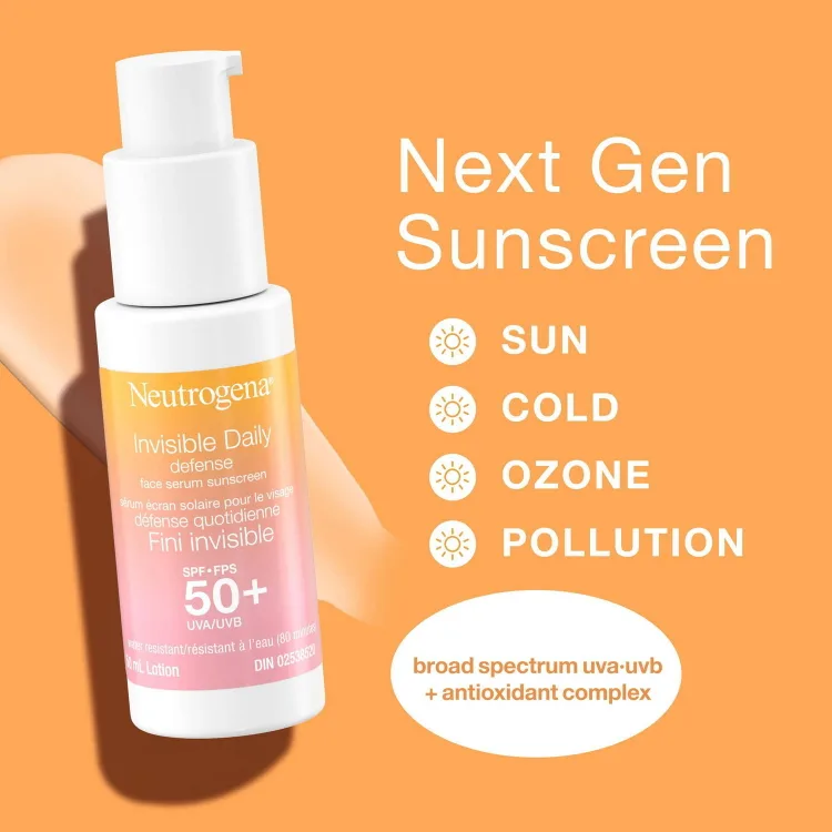 Neutrogena Invisible Daily Defense Face Serum Sunscreen SPF 50+ image indicator(4)
