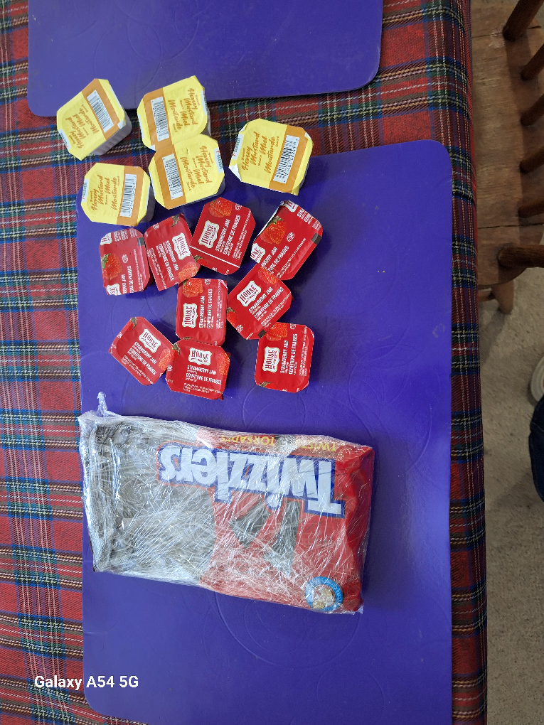 Twizzlers and honey mustard and strawberry jelly