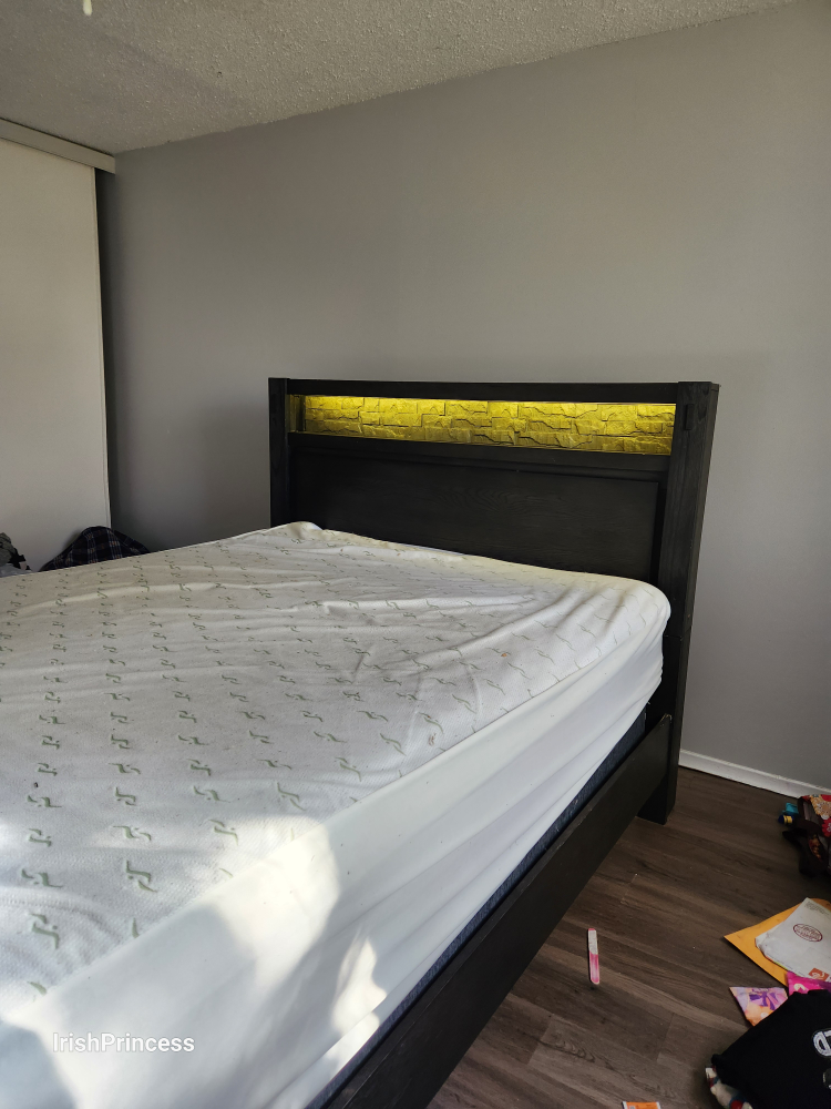 Black Bed Frame with Light - photo 2
