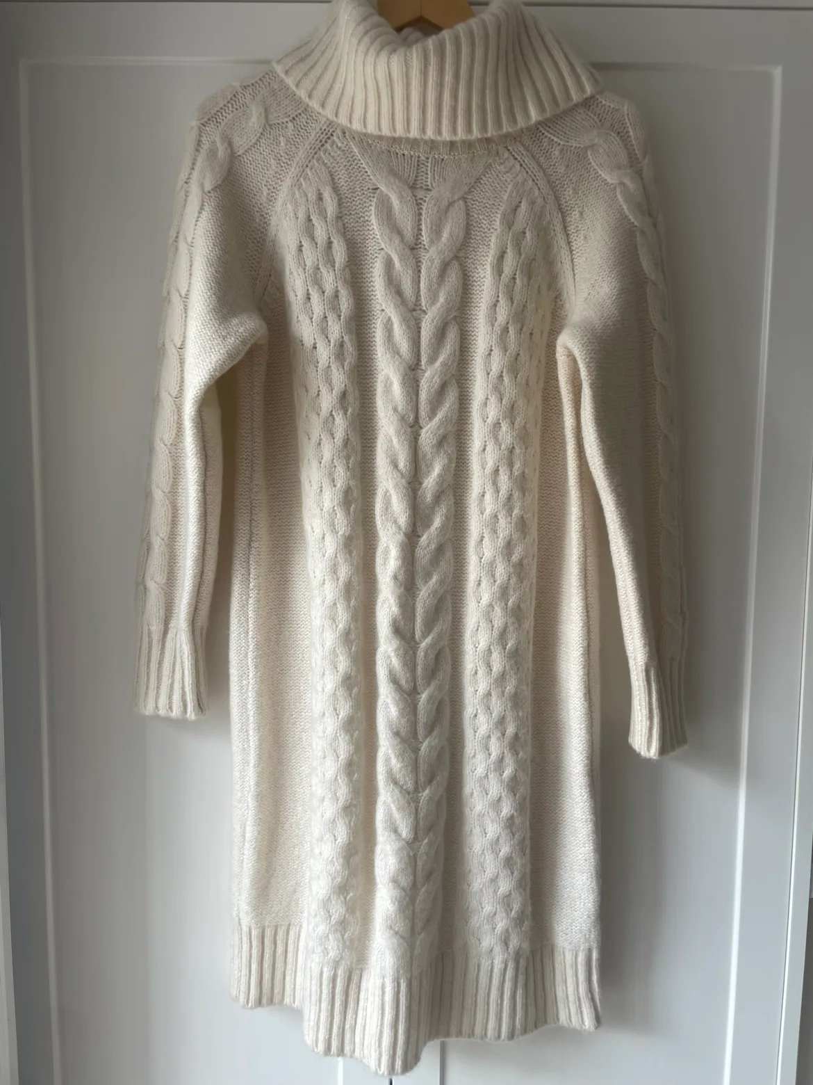 Banana Republic ivory Cable Knit Turtleneck Sweater Dress image indicator(2)
