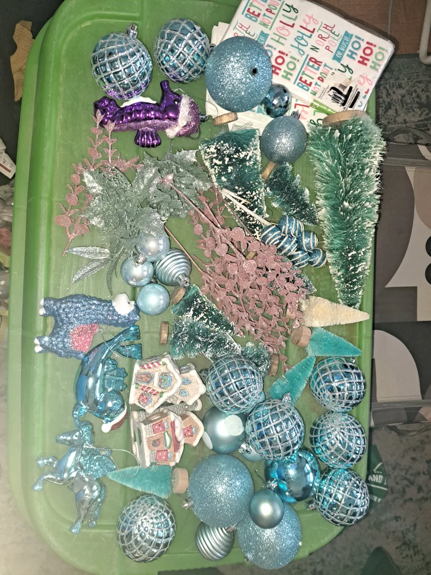 christmas decor and ornaments pastel coloured thumbnail