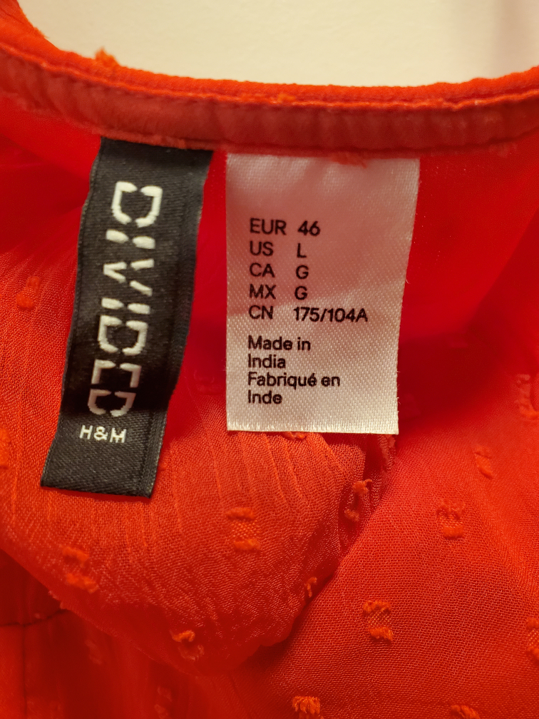H&M Red Puff Sleeve Mini Dress - photo 3