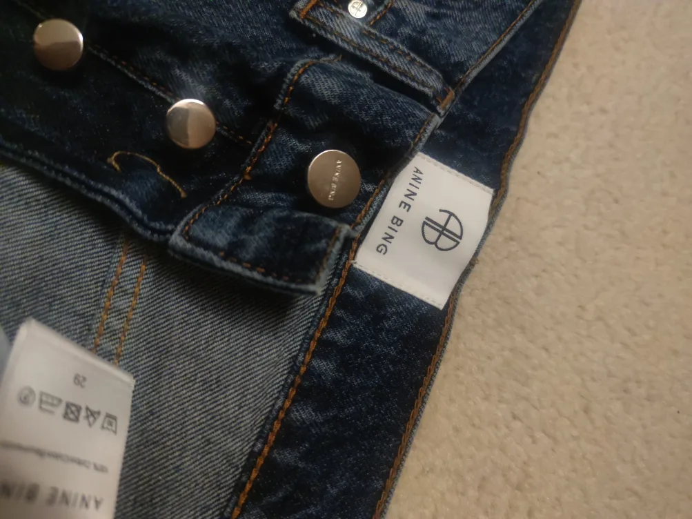 Anine Bing High-Rise Straight Leg Jeans Size 29 image indicator(2)